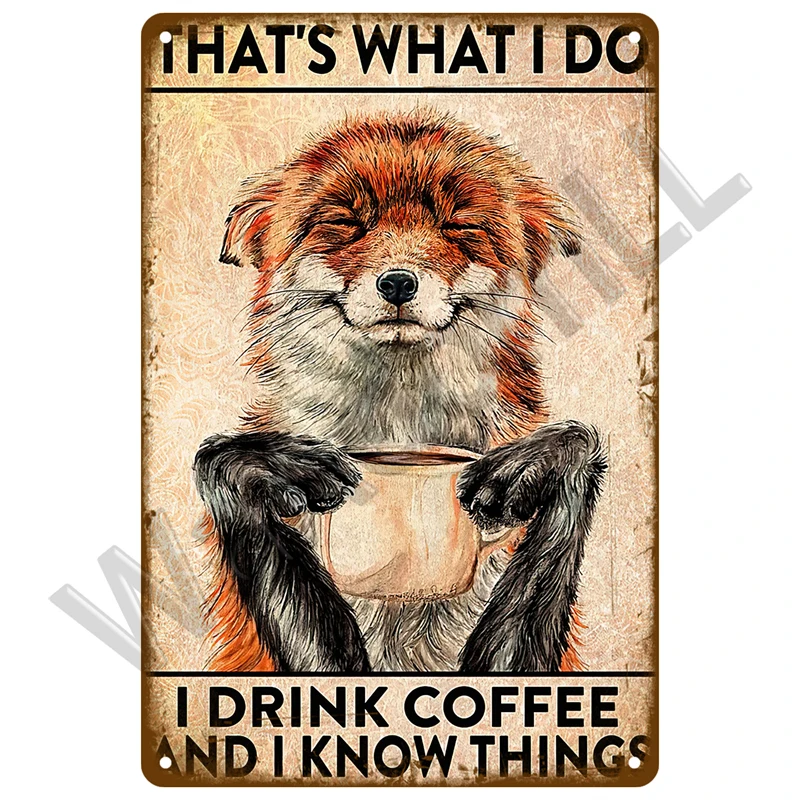 Plakat metalowy Kawa - retro tablica do kuchni Ciemny szary