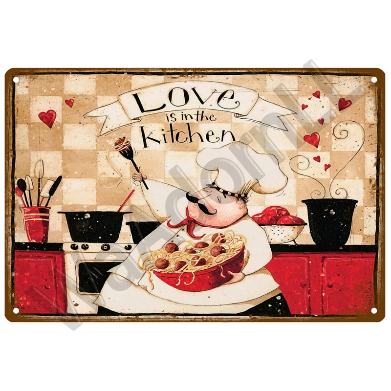 Plakat metalowy Retro Diner klasyczny do kuchni Burgundia