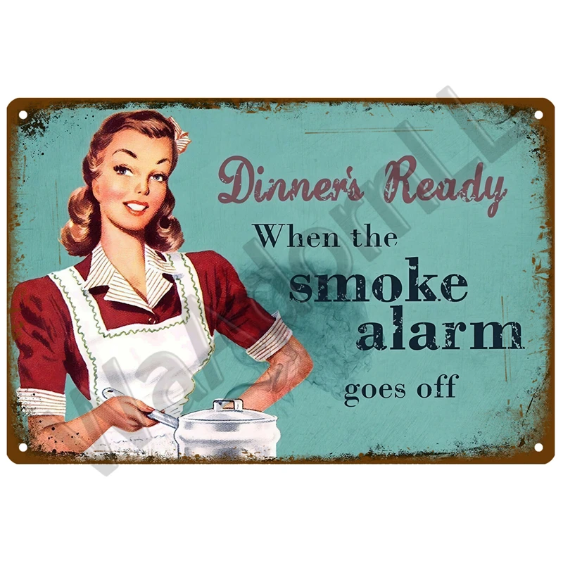 Plakat metalowy Retro Diner klasyczny do kuchni Czarny
