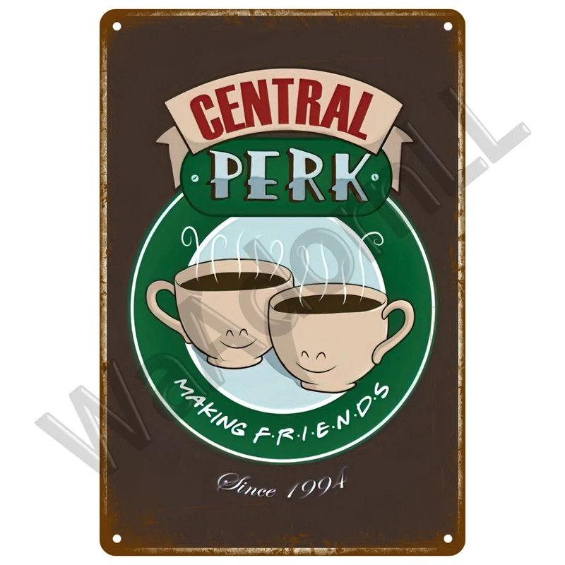 Plakat metalowy retro Kawa - tabliczka vintage Khaki