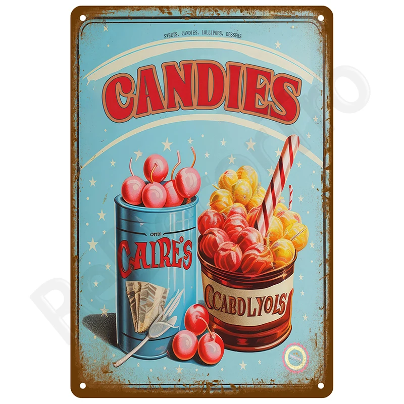Plakat metalowy retro vintage do garażu i baru Wzór 1