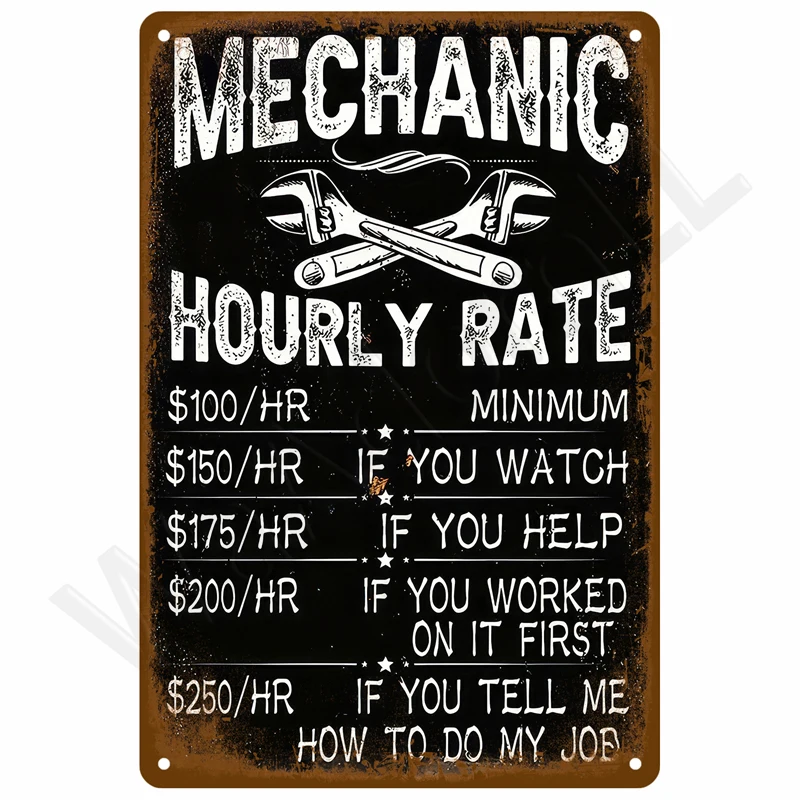 Plakat metalowy retro - vintage blaszany znak Wzór 2