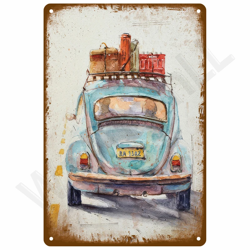 Plakat metalowy retro - vintage blaszany znak Wzór 3