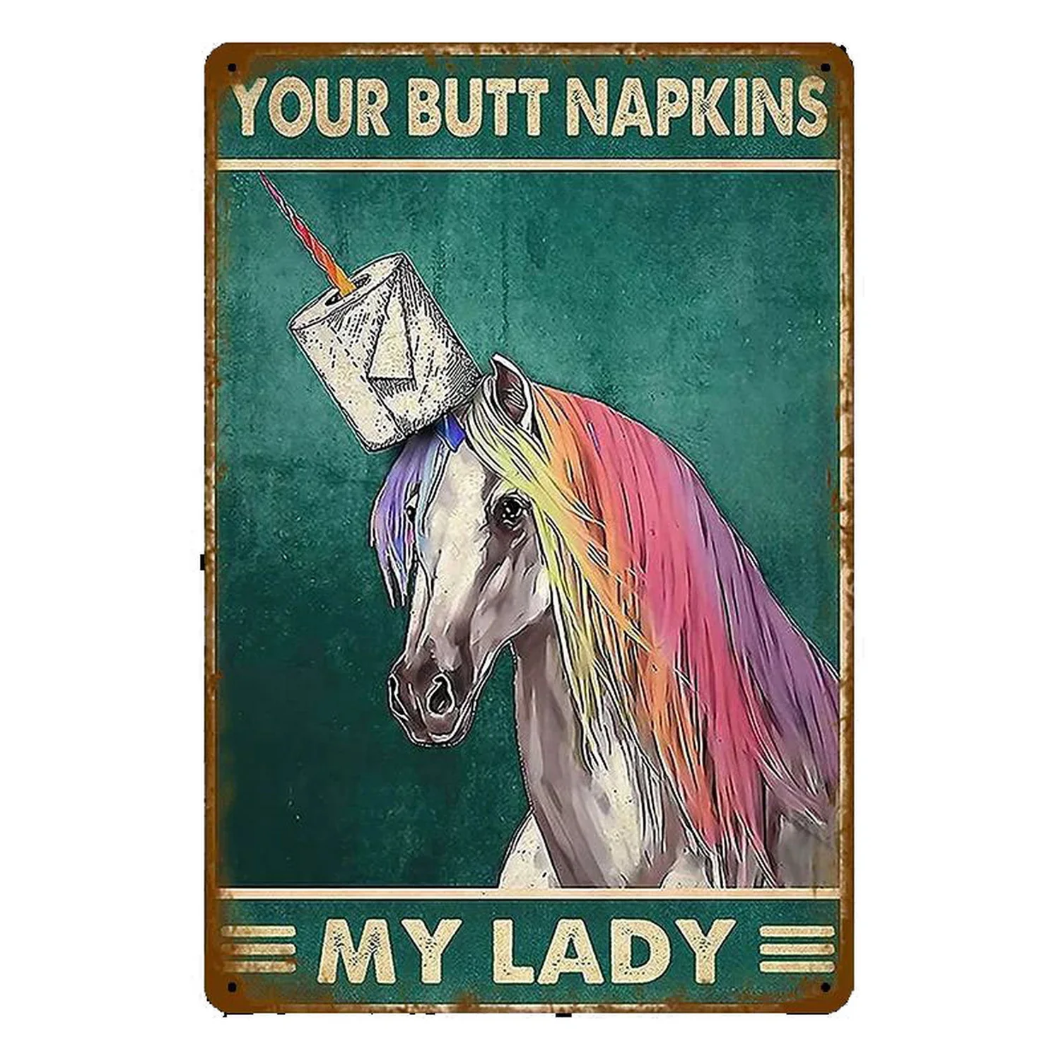 Plakat metalowy vintage retro do łazienki i baru Czarny