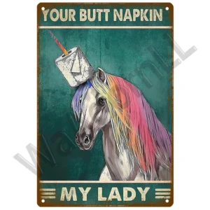 Plakat metalowy WC Toaleta retro vintage Czerwony