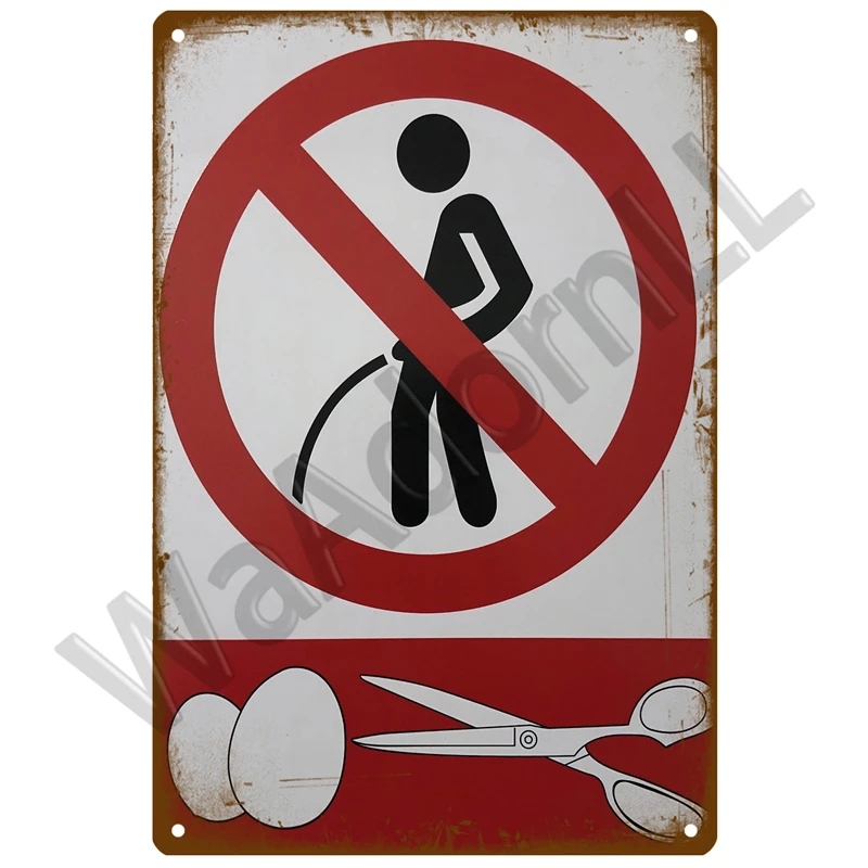 Plakat metalowy WC Toaleta retro vintage Jasnozielony