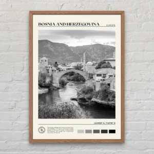 Plakat europejskie miasta czarno-biały Wzór 1