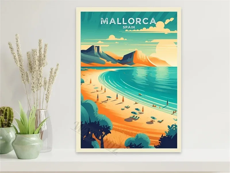 Plakat miasta retro – Paryż, Porto i podróże Wzór 9