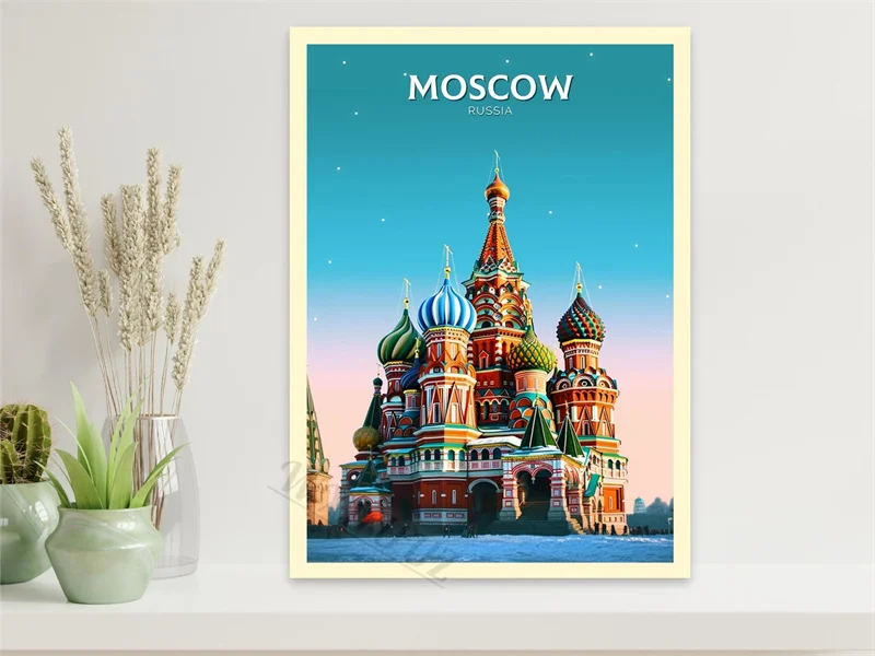 Plakat miasta retro - Porto, Paryż i inne Wzór 3