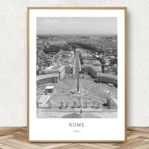 Plakat miejski skyline Paryż Londyn Nowy Jork czarno-biały Jasnozielony