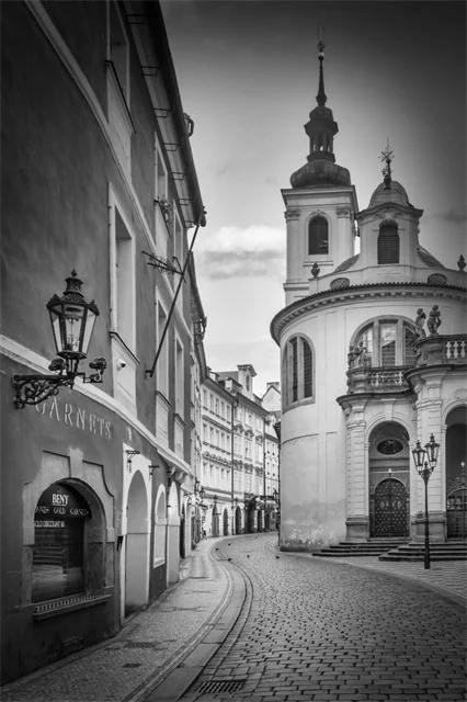 Czarno-białe miasta – plakat z metropolią Fioletowy/фиолетовый
