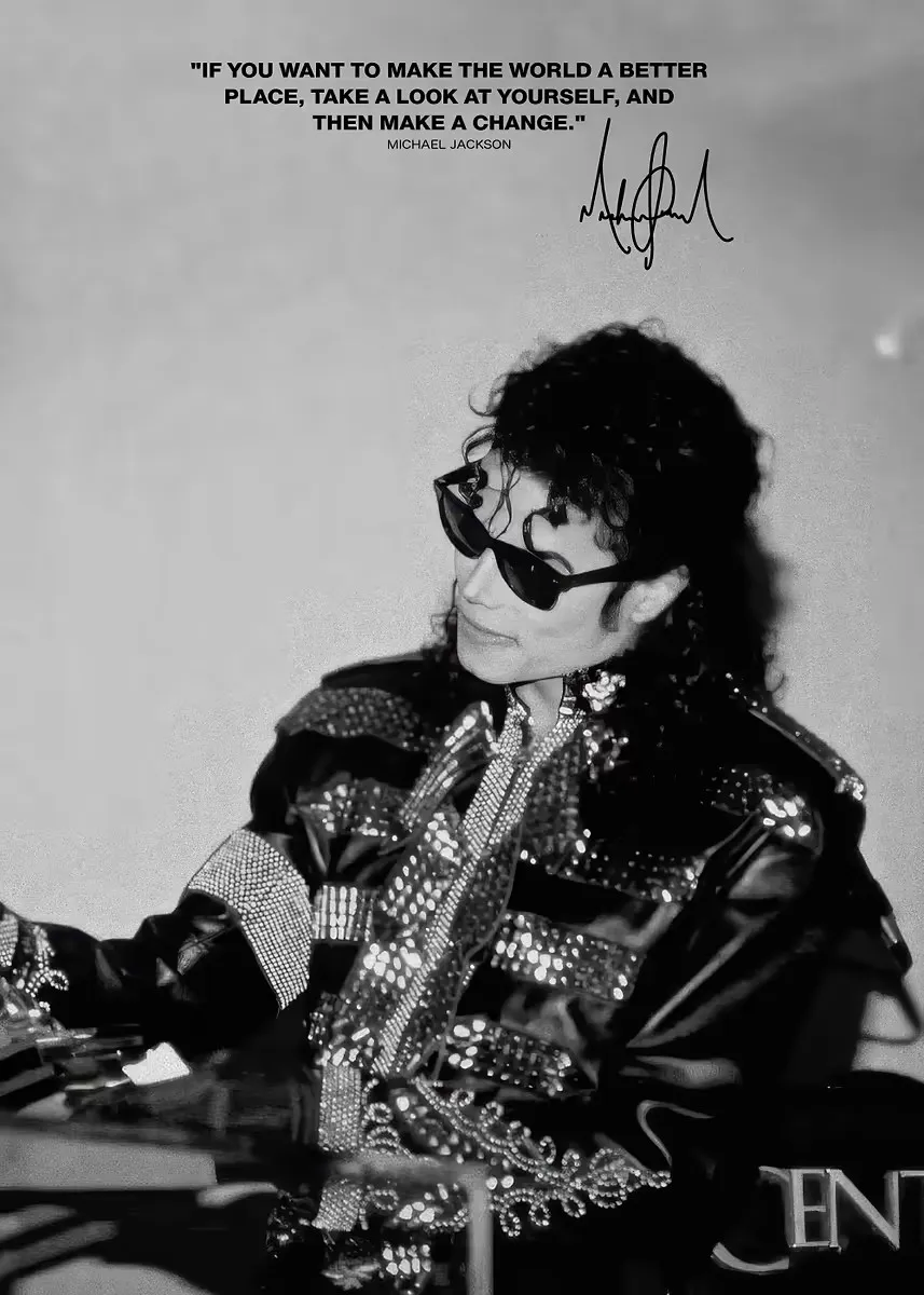 Michael Jackson - czarno-biały plakat Wzór 1