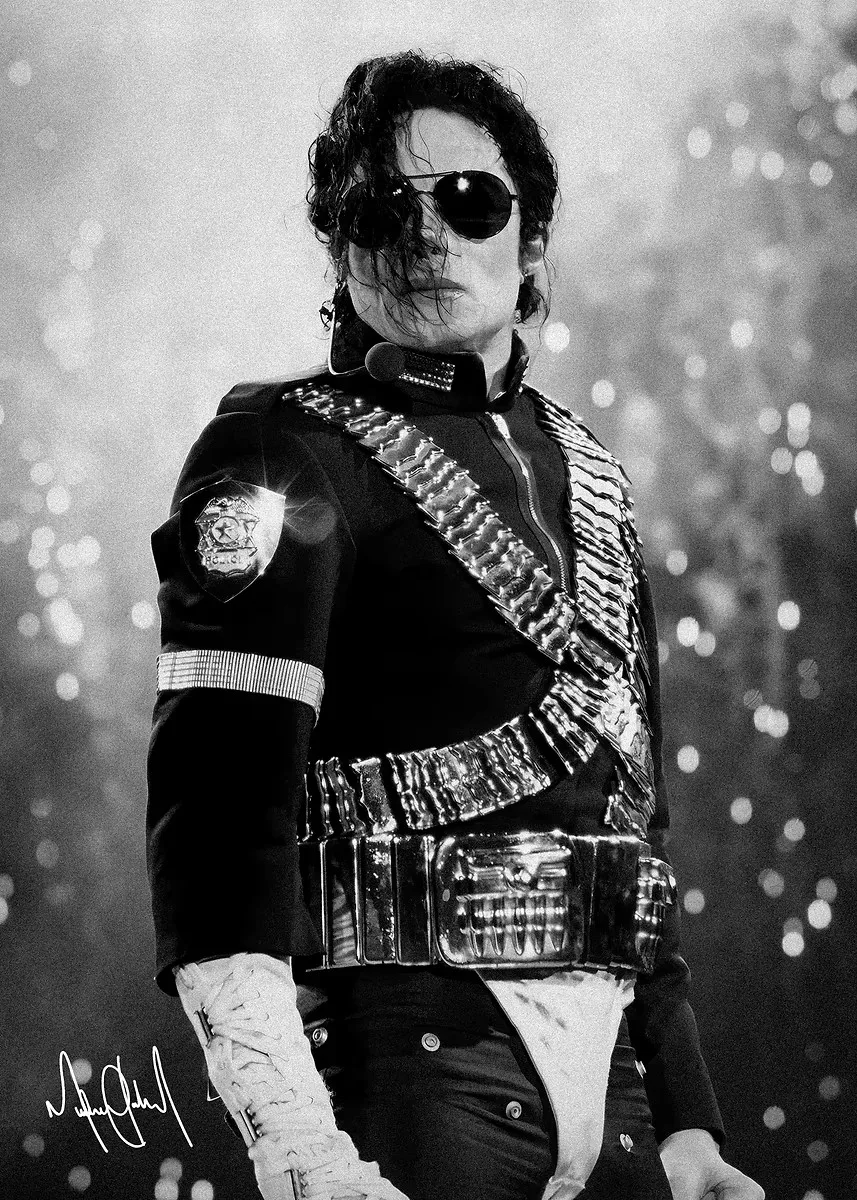 Michael Jackson - czarno-biały plakat Wzór 2