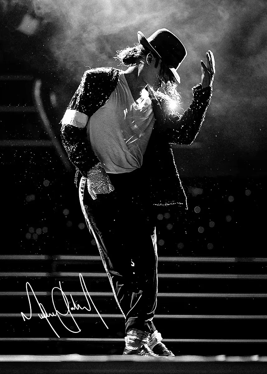 Michael Jackson - czarno-biały plakat Wzór 4