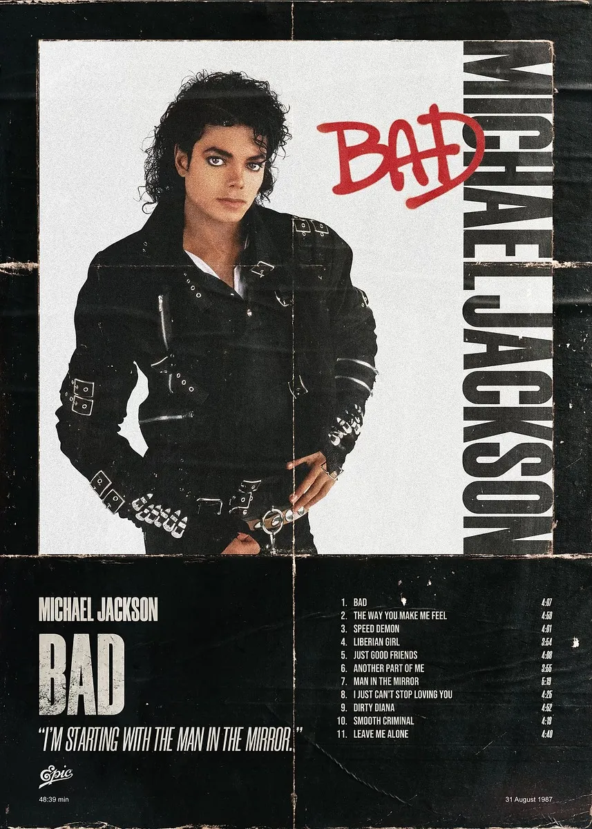 Michael Jackson - czarno-biały plakat Wzór 5