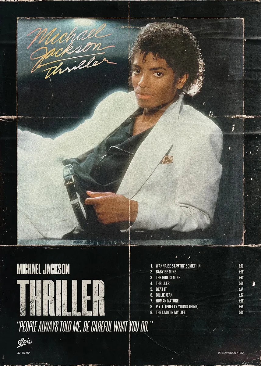 Michael Jackson - czarno-biały plakat Wzór 7