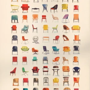 Plakat mid century - klasyczne krzesło Bauhaus Wzór 1