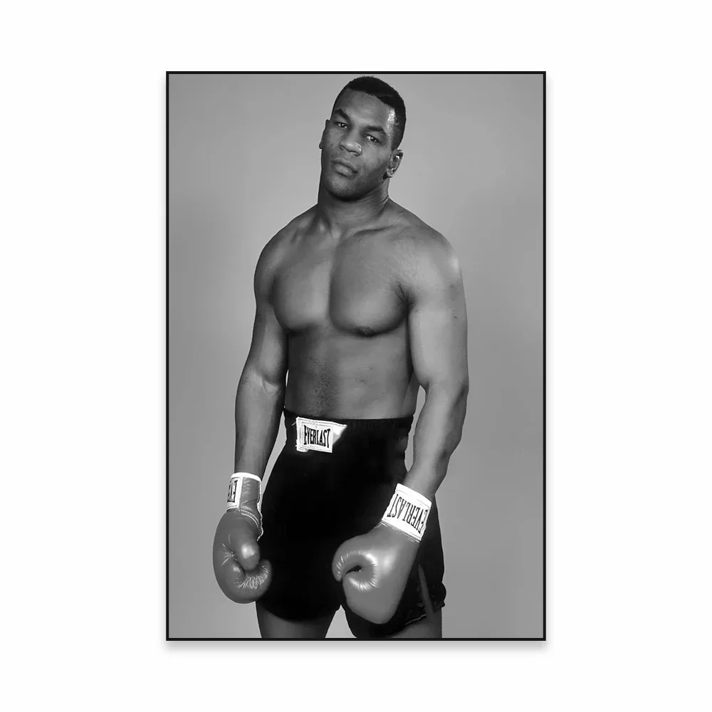 Mike Tyson - czarno-bialy plakat bokserski Wzór 5