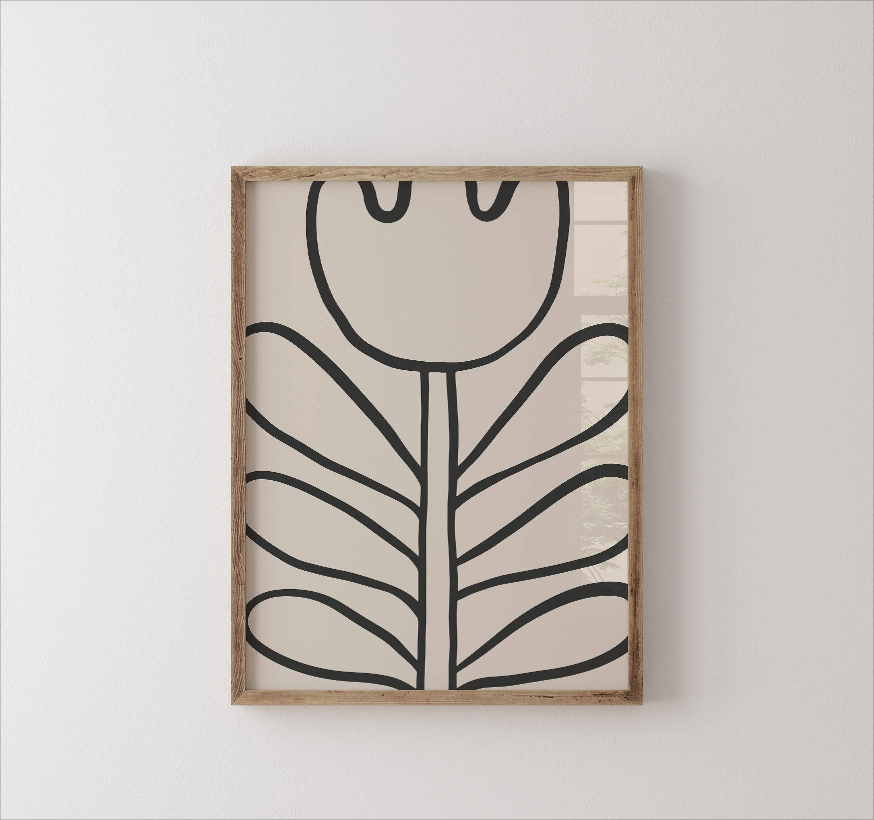 Plakat minimalistyczny - botaniczna linia kwiatowa Wzór 2