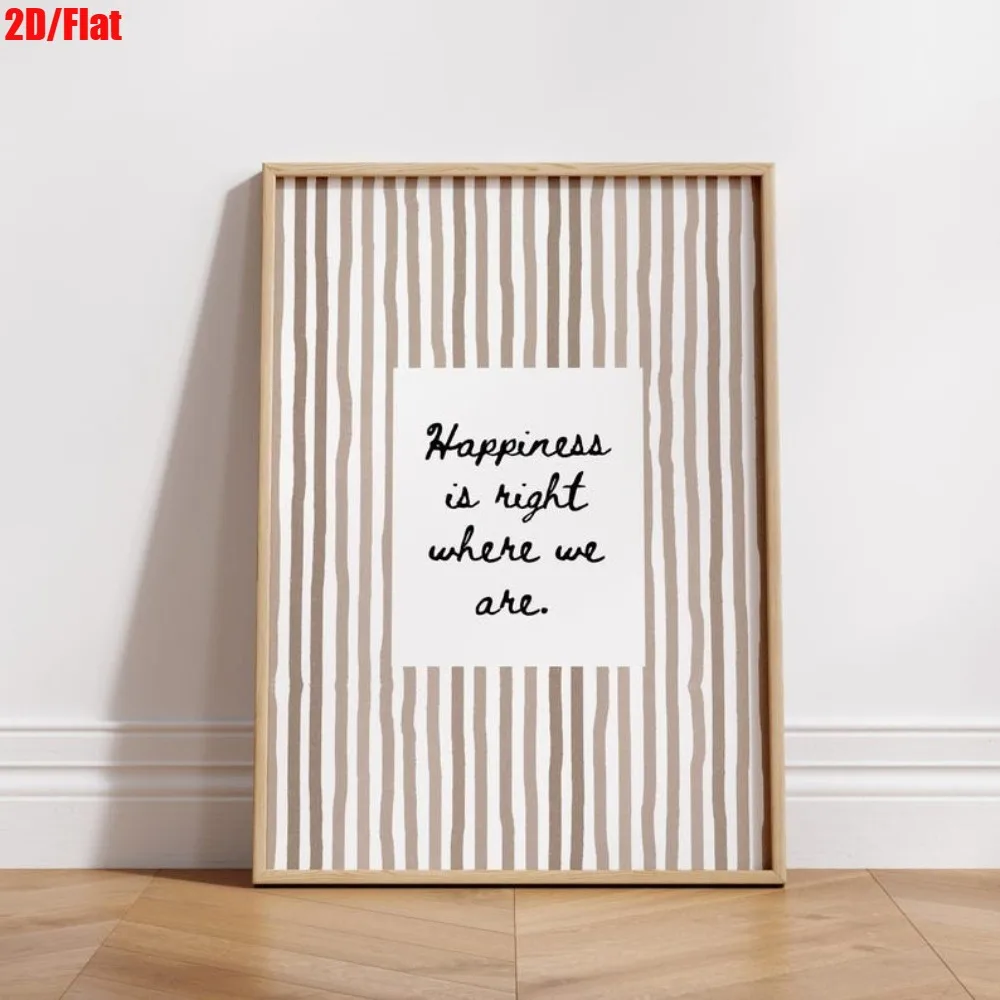 Plakat Minimalistyczny z Cytatem i Paskami Biały
