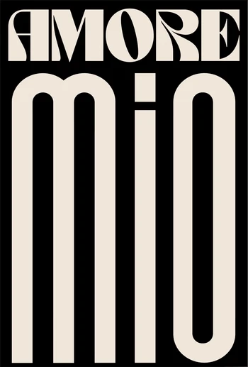 Plakat minimalistyczny z napisem Ciao Amore Wzór 9
