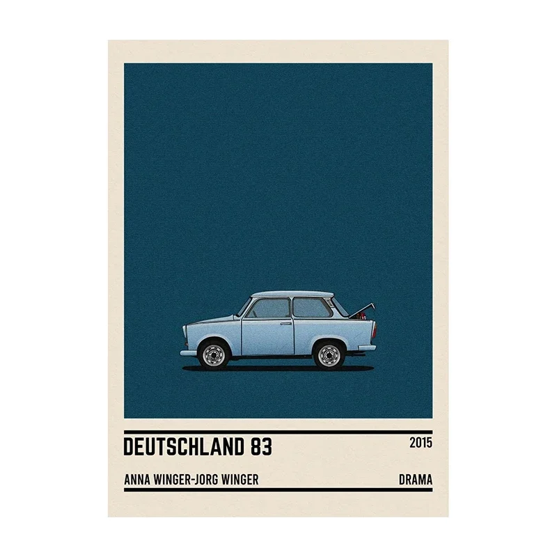 Plakat z minimalistycznym samochodem i cytatem filmowym Różowy