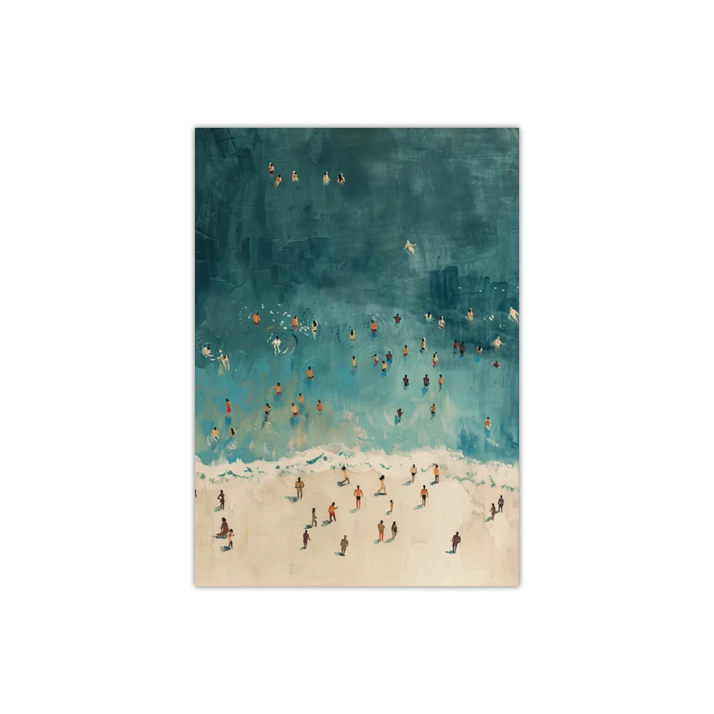 Plakat minimalistyczny surrealizm jasnozielona woda żółty