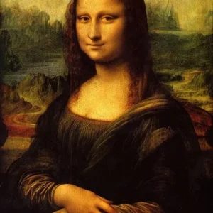 Mona Lisa Leonardo da Vinci - reprodukcja na plakacie Biały