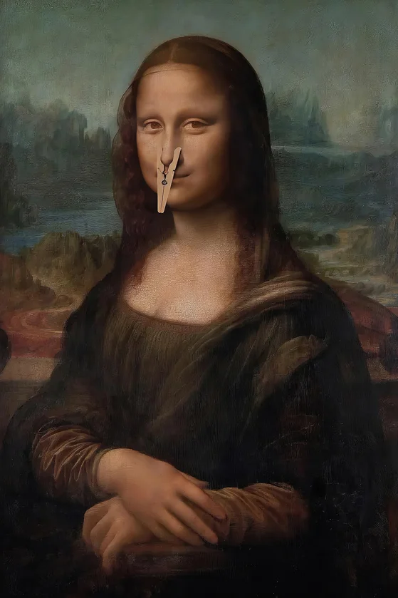 Plakat Mona Lisa do łazienki - humorystyczny Wzór 3
