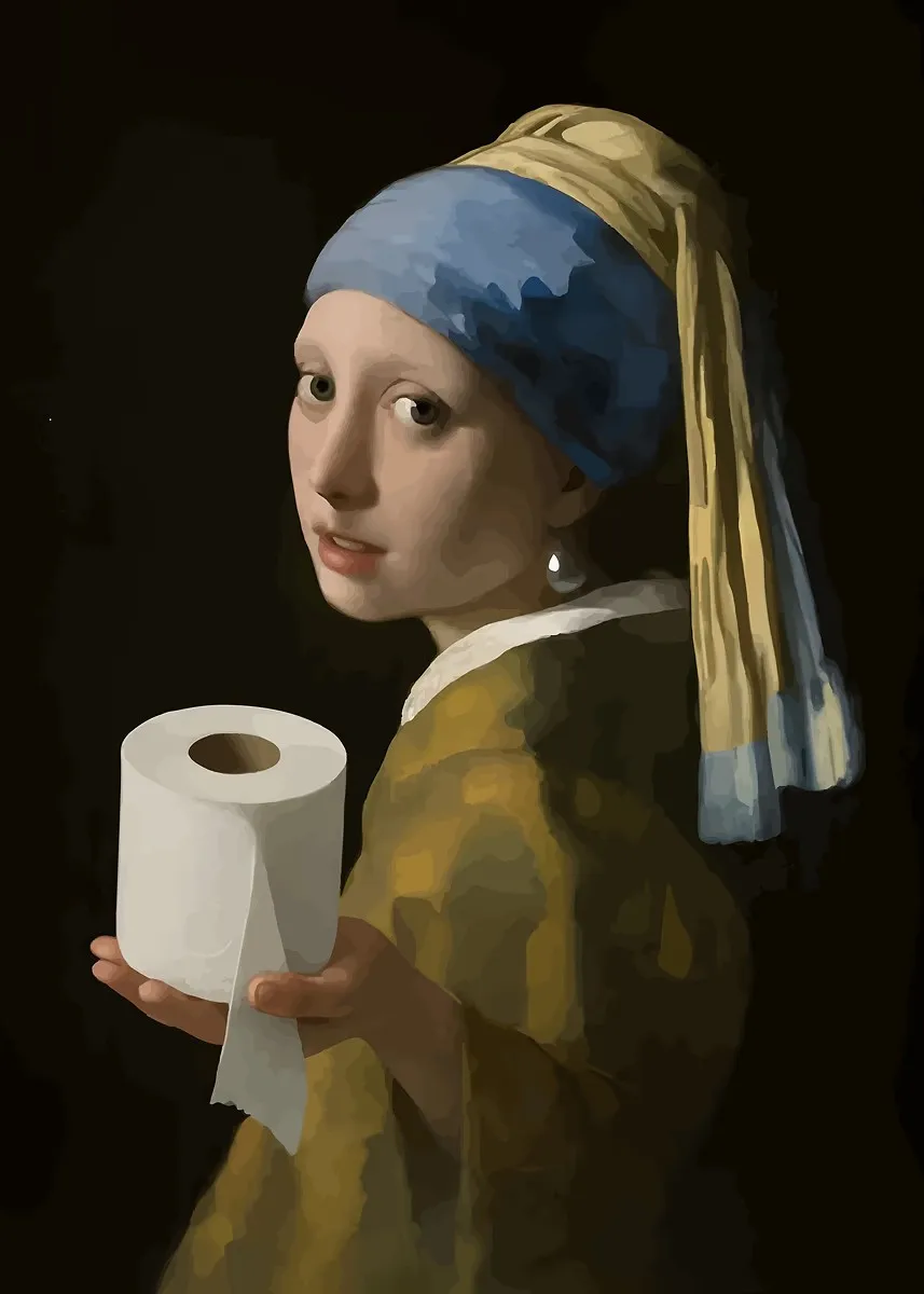 Mona Lisa zatykająca nos – plakat do łazienki Sku 1