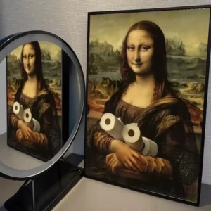 Plakat Mona Lisa do toalety - zabawna grafika Wzór 1