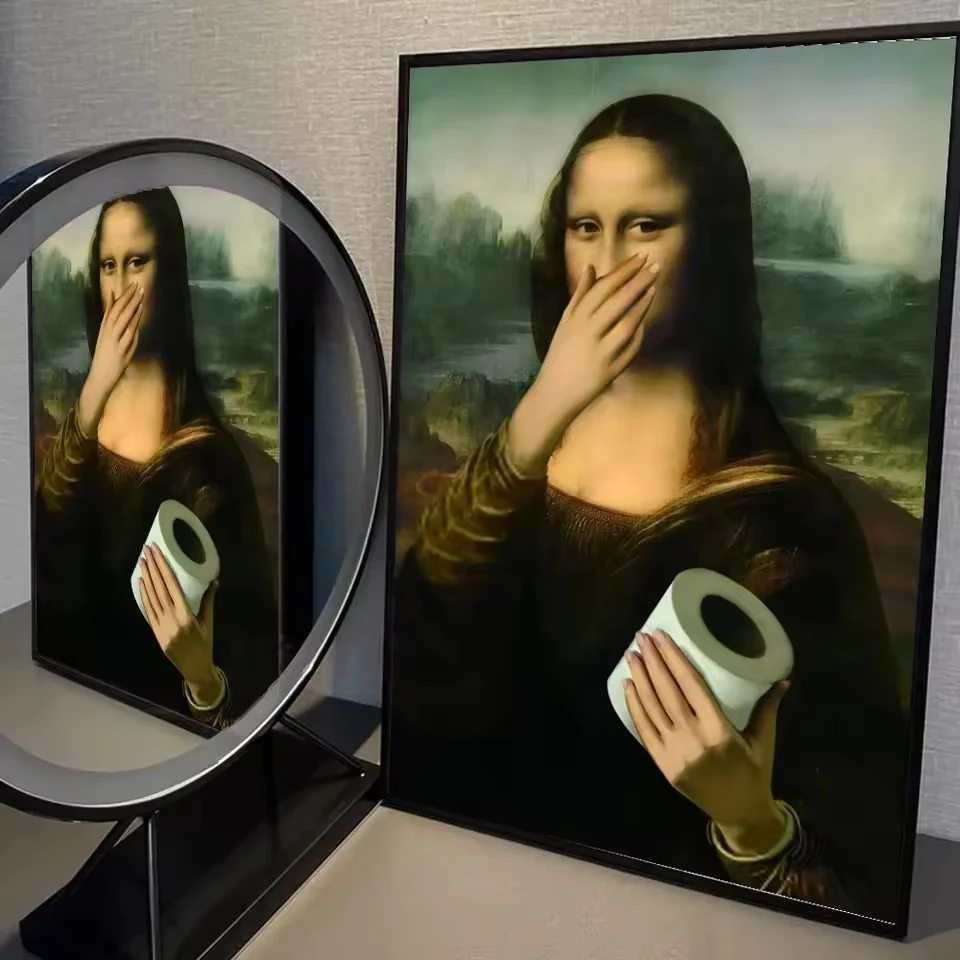 Plakat Mona Lisa do toalety - zabawna grafika Wzór 3