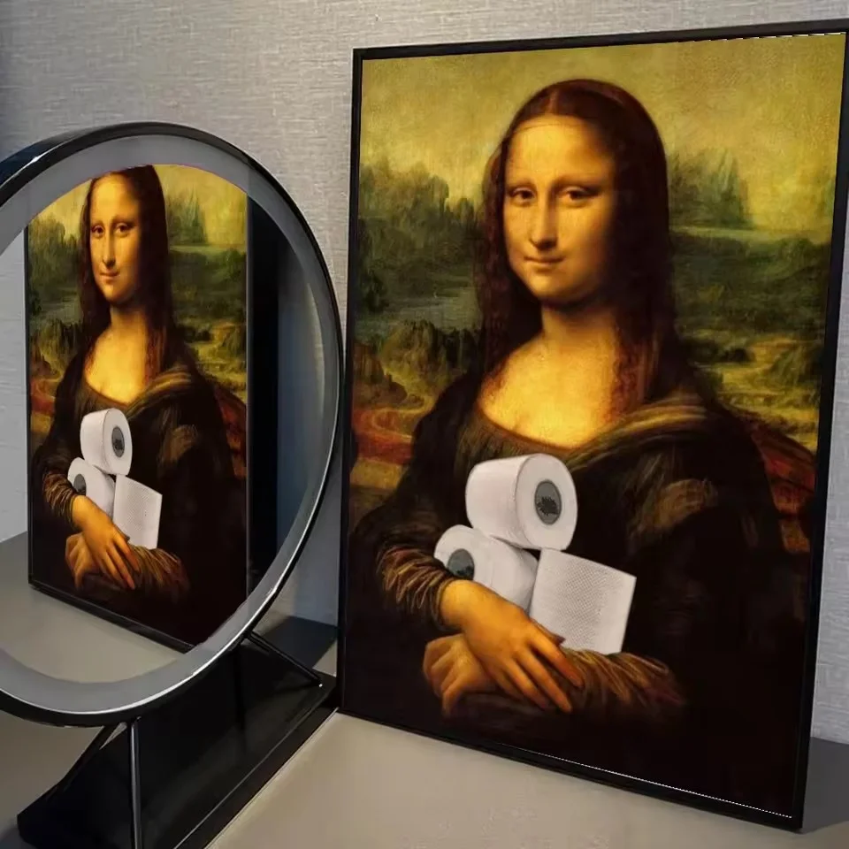 Plakat Mona Lisa do toalety - zabawna grafika Wzór 4