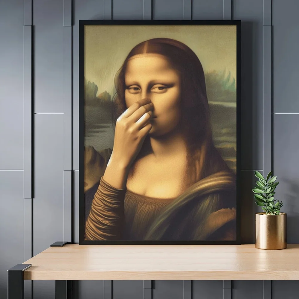 Plakat Mona Lisa do toalety - zabawna grafika Wzór 7