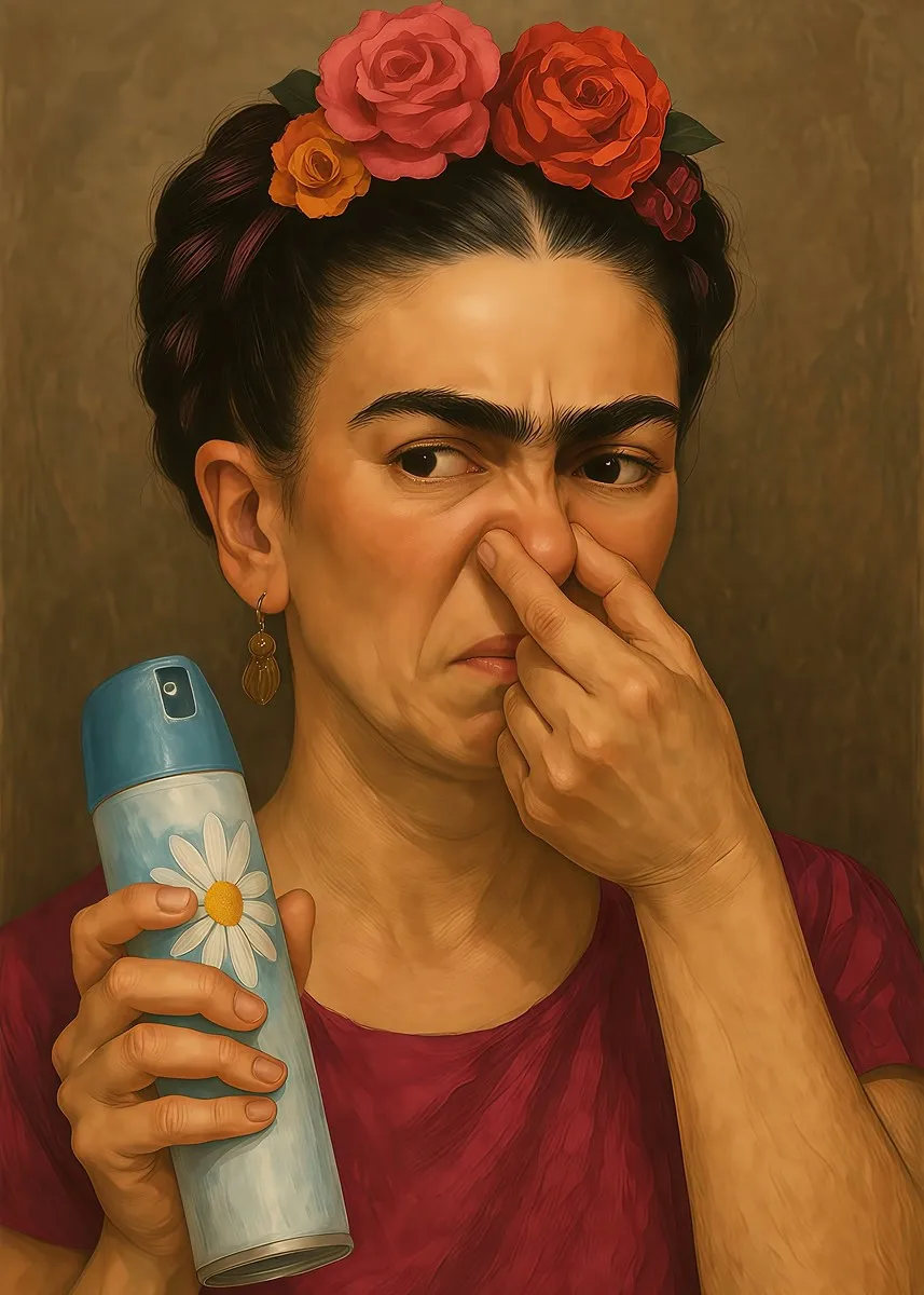 Mona Lisa na toalecie - zabawny plakat do łazienki Wzór 3