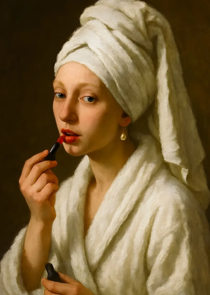 Mona Lisa na toalecie - zabawny plakat do łazienki Wzór 8