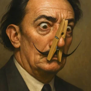 Plakat Mona Lisa na toalecie - humorystyczny vintage Wzór 1