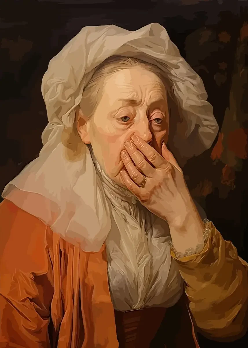Plakat Mona Lisa z papierem toaletowym do łazienki Burgundia