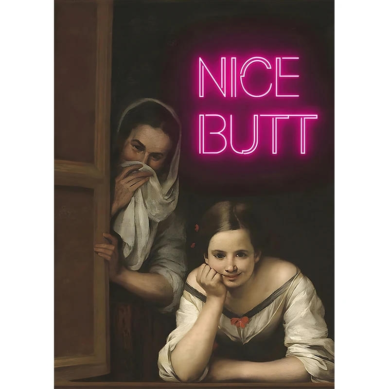 Mona Lisa z papierem toaletowym - zabawny plakat do łazienki Granatowy