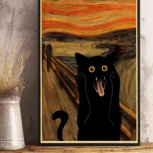 Plakat Monet czarny kot nad stawem Wzór 1