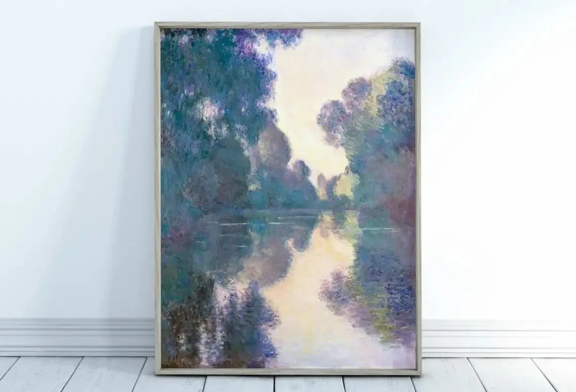 Plakat Monet Pejzaż Abstrakcyjny Reprodukcja Beżowy