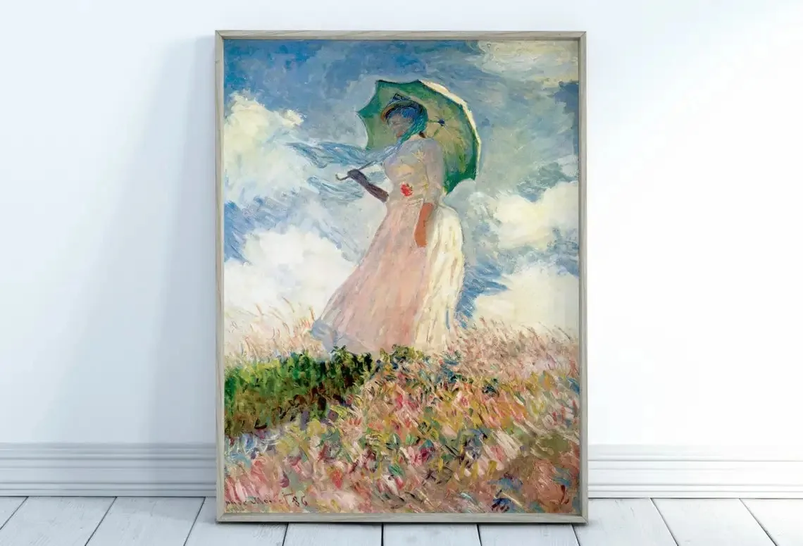 Plakat Monet Pejzaż Abstrakcyjny Reprodukcja Koralowa czerwona