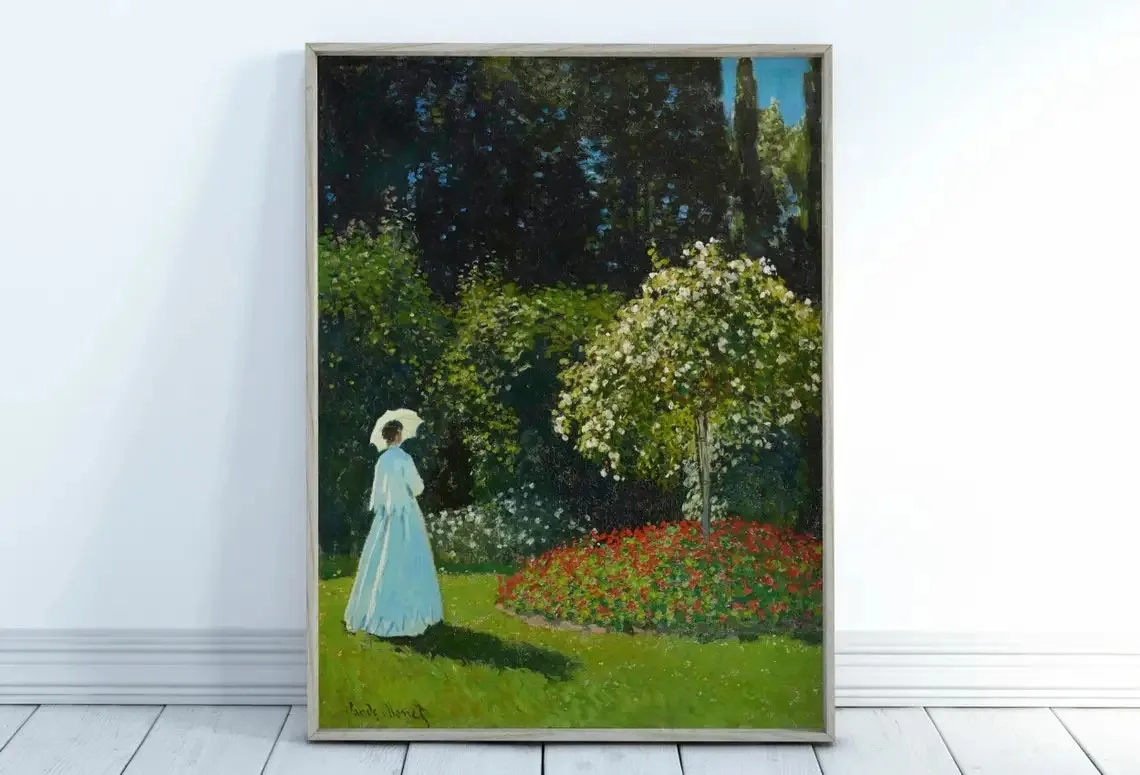 Plakat Monet Pejzaż Abstrakcyjny Reprodukcja Królewski niebieski