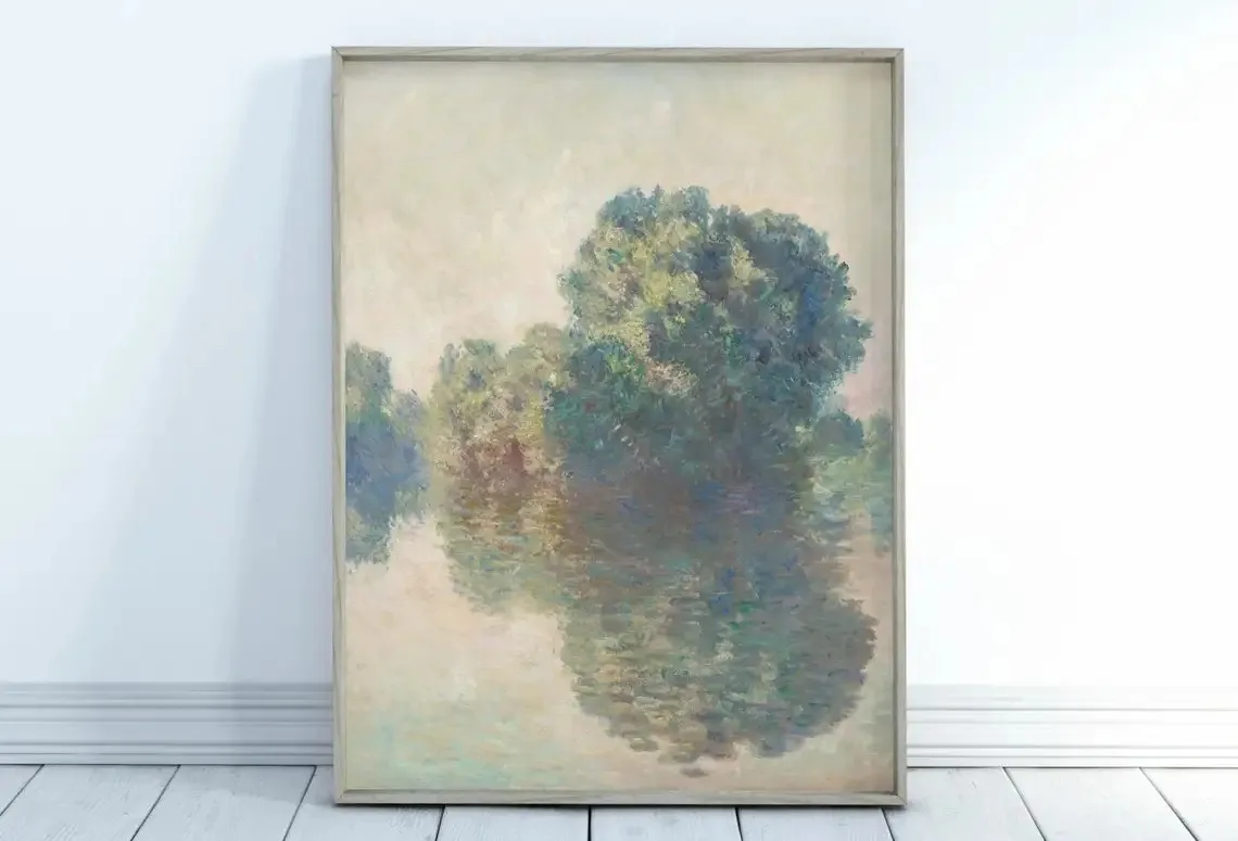 Plakat Monet Pejzaż Abstrakcyjny Reprodukcja Pomarańczowy