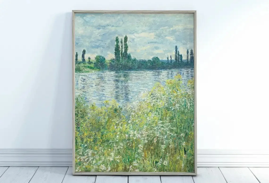Plakat Monet Pejzaż Abstrakcyjny Reprodukcja śliwka