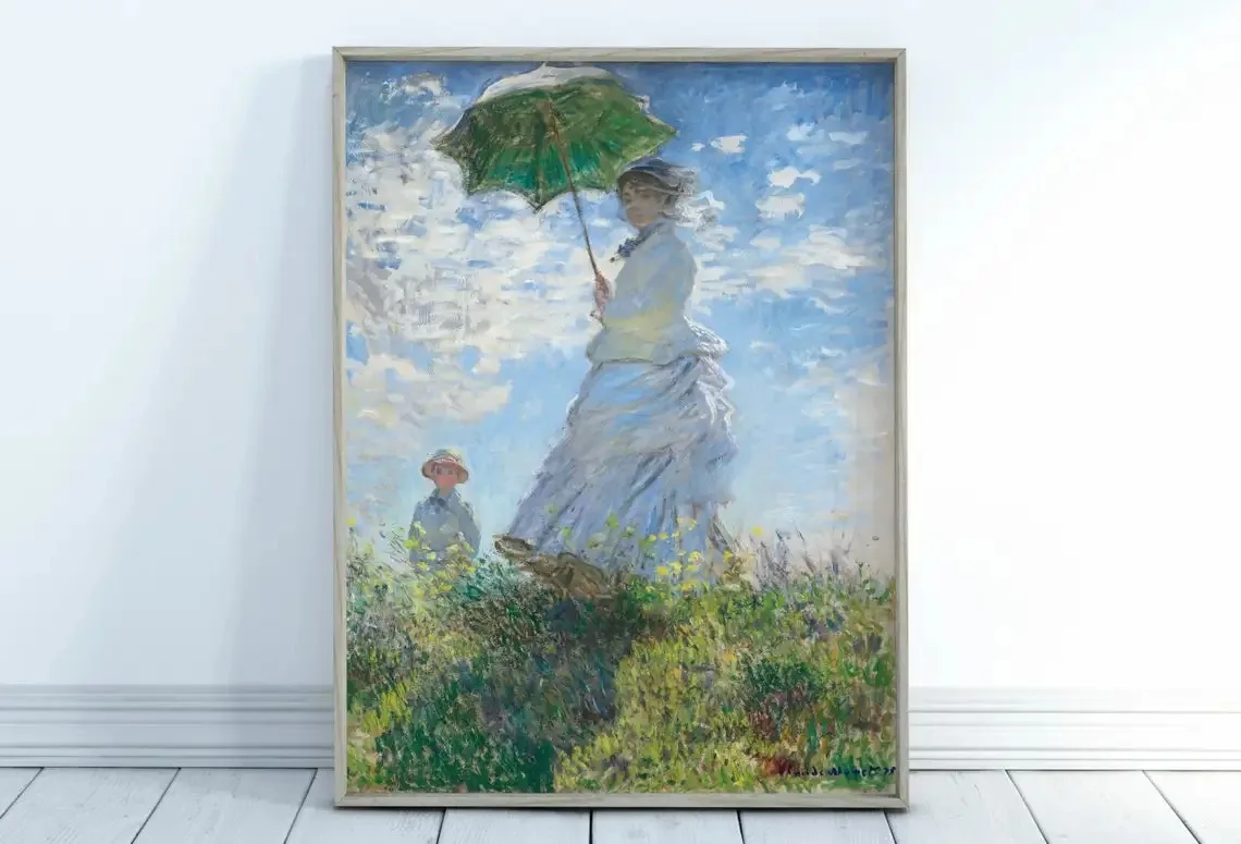 Plakat Monet Pejzaż Abstrakcyjny Reprodukcja Srebrny