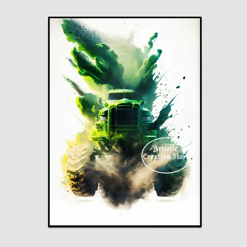 Plakat monster truck akwarela dla chłopca Wzór 10