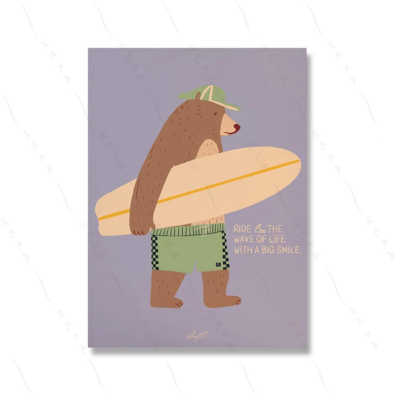 Plakat Montessori z zabawnymi zwierzętami Burgundia