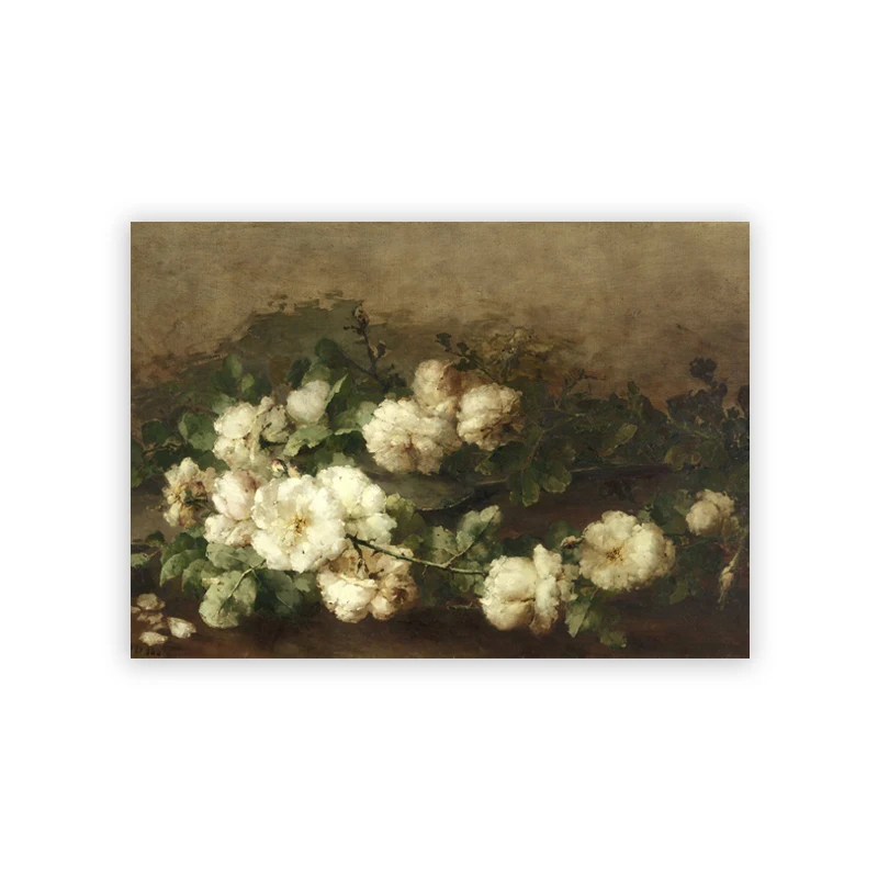 Moody Victorian - mroczny plakat kwiatowy vintage Niebieski
