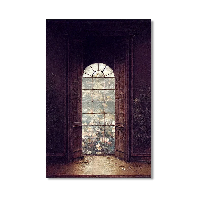 Moody Victorian - mroczny plakat kwiatowy vintage śliwka